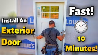 How To Install An Exterior Door In 10 Minutes  Beginners Guide [upl. by Tice776]