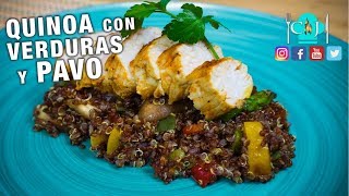 Quinoa con Verduras y Pavo  Recetas de Cocina [upl. by Aileve]