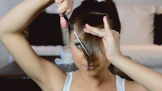 How to Cut Perfect Side Swept Bangs at Home [upl. by Kelton]