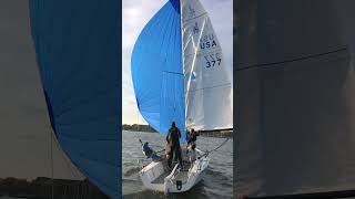 Winging an Asymmetrical Spinnaker  J70 Racing [upl. by Sasha301]