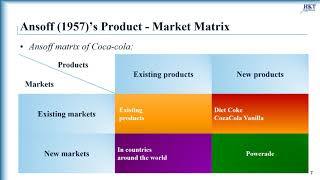 Ansoff Matrix  a strategic planning tool for firms’ growth options [upl. by Downey]