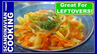 How To Make Danish Sauteed Shredded Cabbage and Carrots ♥ Kogt revet hvidkål og gulerødder [upl. by Ainimreh961]