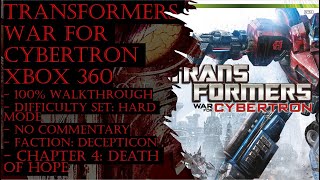 Transformers War for Cybertron Xbox 360 Hard 100 Walkthrough Part 4 No Commentary [upl. by Nosac263]