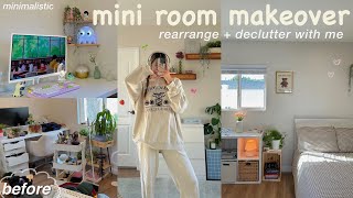 mini room makeover 🍄 rearrange  extreme declutter with me minimalistic amp Korean style inspired [upl. by Alonzo]