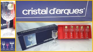 Cristal dArques LONGCHAMP 6cl Crystal Sherry Port Liqueur Glasses Vintage x 6 [upl. by Abigael]