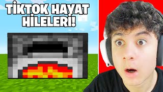 POPÜLER TİKTOK MİNECRAFT HAYAT HİLELERİNİ DENEDİM çok şaşırtıcıı [upl. by Adnilemre]