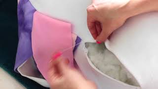 How to Sew Hand Stitch Two Pieces of Fabric Together Overcast Stitch [upl. by Quintus957]