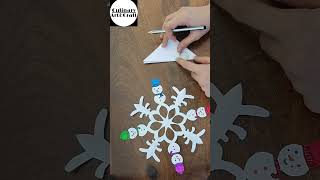 Paper snowman ⛄️ snowflakes cutting design shortsfeed ytshorts youtubeshorts [upl. by Noramac]