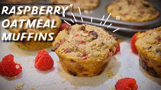 HEALTHY RASPBERRY OATMEAL MUFFINS RECIPE  EASY [upl. by Chien248]