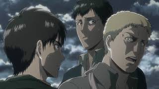 Attack on Titan Season 2 Reiner and Bertholdt Titan Transformation English dub [upl. by Aveneg]