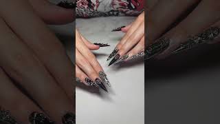 🖤🖤 🖤  stiletto nailzbydevshop xlnails blacknails redbottomnails nailsoftiktok spooky [upl. by Enined661]