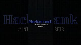 Hackerrank Introduction To Sets  Hackerrank Python solutions [upl. by Dick]