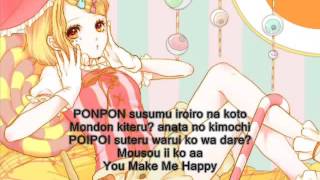 Rin Kagamine PONPONPON Lyrics [upl. by Sarad]