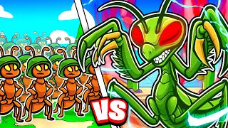 100000 ANT ARMY vs MASSIVE PRAYING MANTIS in Pocket Ants [upl. by Evvie]