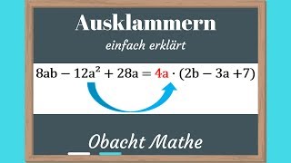 Ausklammern Faktorisieren  gemeinsame Faktoren ausklammern  ganz einfach erklärt  ObachtMathe [upl. by Huggins]