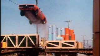 The Dukes of Hazzard General Lee train jump and barrel punt [upl. by Suirrad]