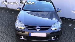 VW Golf 5 MK5  LED Dynamic Blinker  Dynamische Spiegelblinker  dynamic mirror indicators [upl. by Ettenad]