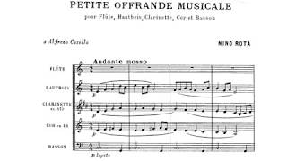 Nino Rota Petite Offrande Musicale for Wind Quintet Score video [upl. by Lilak]