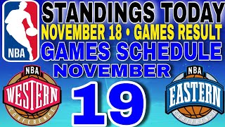 nba standings today November 18 2024  games results  games schedule November 19 2024 [upl. by Herzig]