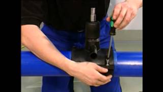 How to install a Friatec Electrofusion Tapping Saddle on polyethylene pipe [upl. by Tlihcox]