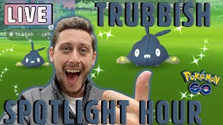 LIVE Shiny Trubbish Spotlight Hour Stardust Grind in Pokemon GO [upl. by Orland361]