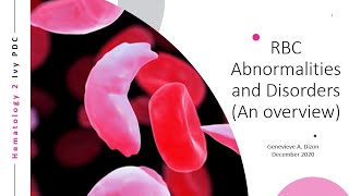 RBC Abnormalities and Disorders An overview [upl. by Htiderem]