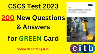 CSCS Test 2023  200 New QampA  CSCS Card UK  CSCS Test Preparation  CSCS Card Test Questions 2023 [upl. by Arty]