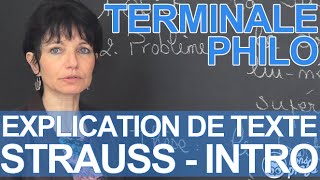 Explication de texte Strauss  introduction  Philosophie  Terminale  Les Bons Profs [upl. by Iaoh]