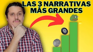 LAS 3 NARRATIVAS CRIPTO MAS IMPORTANTES ACTUALMENTE 2024 análisis sencillo📝 memecoin rwa ia [upl. by Ezitram]