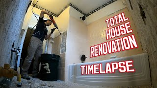 Total House Renovation from Start to Finish  Before and After  TIMELAPSE [upl. by Enerod]