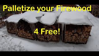 Stacking and Storing Firewood on Pallets  Skids [upl. by Jamaal741]