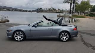 14k mile 2005 BMW 645Ci Convertible top operation [upl. by Ynohtn]