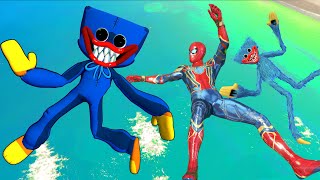 Ragdoll Poppy Playtime vs Iron Spiderman GTA V  Huggy Wuggy  FNF Huggy Wuggy  ep1 [upl. by Rediah246]