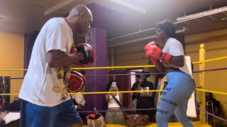 Claressa Shields vs Vanessa LepageJoanisse Media Workout [upl. by Sheeree]