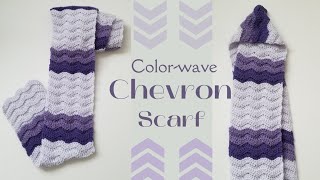 Colorwave Chevron Scarf crochetandcopy [upl. by Sternlight]