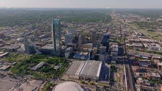 Modern architecture and urban landscape of Oklahoma City from above capturing its stunning skyline [upl. by Yenttihw431]