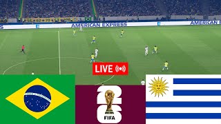 LIVE Brazil vs Uruguay 2026 World Cup qualifiers Full match  Video game simulation [upl. by Matronna]