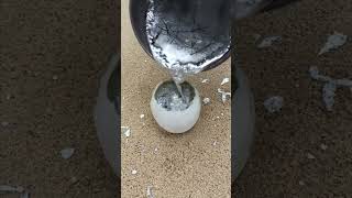 Casting Melting Aluminum Restoration into Eggs shorts [upl. by Stinky]