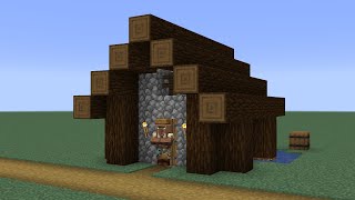 How to build a Minecraft Village Fisher Cottage 114 taiga [upl. by Haggai]