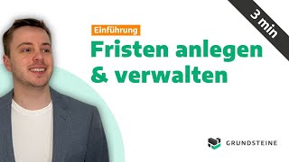 Fristen anlegen amp Verwalten  Grundsteine Software SoFängstDuAn [upl. by Wrench]