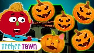 Spooky Scary Skeleton Songs For Kids  Five JackOLanterns Song  TeeheeTown [upl. by Oicul]