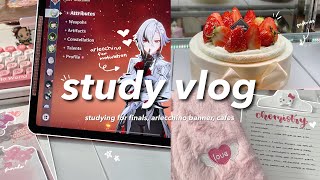 4am study vlog 📓🍓life of a graduating STEM student finals muji cafe playing genshin ft XPPen [upl. by Leonhard]