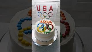 Olympic ring cake and torches teamusa Olympics cake olympictorches BakinginStyle23 [upl. by Hacim272]