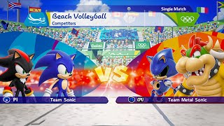 Sonic amp Shadow’s Beach Volleyball Showdown Tokyo 2016 vs Metal Sonic amp Bowser Jr [upl. by Masha]