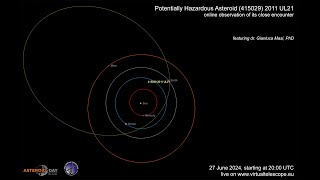 Potentially Hazardous Asteroid 415029 2011 UL21 close encounter online observation – 27 June 2024 [upl. by Chitkara245]