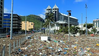 Port Louis devastated after Belal Cyclone  Le Caudan waterfront 🇲🇺 [upl. by Euell]