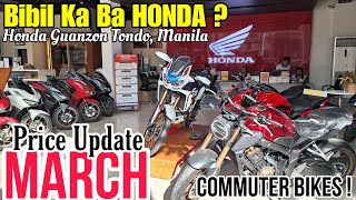 KOMPLETONG PRICE UPDATE NG Honda Motorcycle  March 2024  All Commuter model Alamin mo [upl. by Ennail]