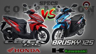 HONDA CLICK 125 vs KAWASAKI BRUSKY 125 SPECS COMPARISON [upl. by Lazes818]