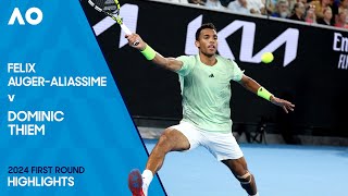 Felix AugerAliassime v Dominic Thiem Highlights  Australian Open 2024 First Round [upl. by Norse942]