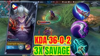 DYRROTH NAMBULABOG SA GRANDMASTER 3X SAVAGE PLUS 4 MANIAC KDA 3602 [upl. by Candi]